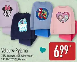 Aldi Nord Velours-Pyjama Angebot