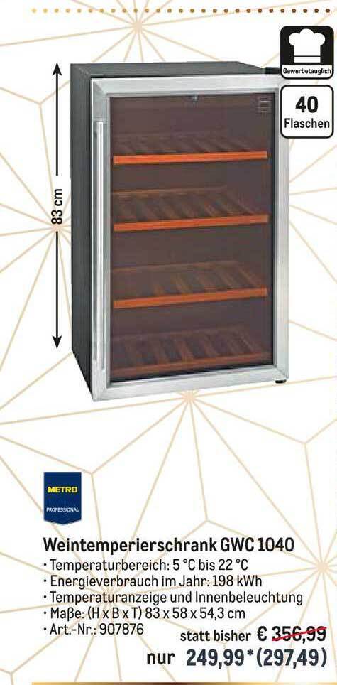 Metro Professional Weintemperierschrank Gwc 1040 Angebot Bei Metro