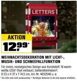 OBI Weihnachtsdekoration mit licht-, musik- und schneefallfunktion Angebot