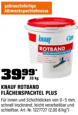OBI Knauf rotband flächenspachtel plus Angebot