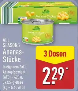 Aldi Nord ALL SEASONS Ananas Stücke Angebot