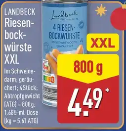Aldi Nord LANDBECK Riesenbockwürste XXL Angebot