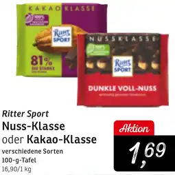 KONSUM Ritter Sport Nuss-Klasse oder Kakao-Klasse Angebot