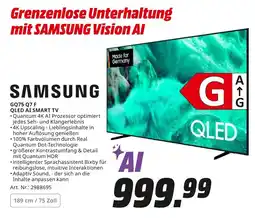 MediaMarkt SAMSUNG QLED AI SMART TV GQ75 Q7 F Angebot