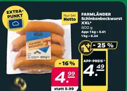 NETTO Farmländer schinkenbockwurst xxl Angebot