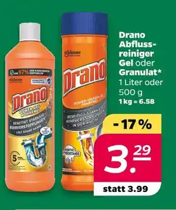 NETTO Drano abflussreiniger gel ode granulat Angebot