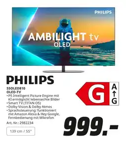 MediaMarkt PHILIPS OLED-TV 550LED810 Angebot