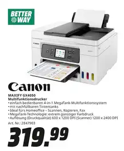 MediaMarkt Canon Multifunktionsdrucker MAXIFY GX4050 Angebot