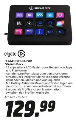 MediaMarkt ELGATO Stream Deck 10GBA9901 Angebot