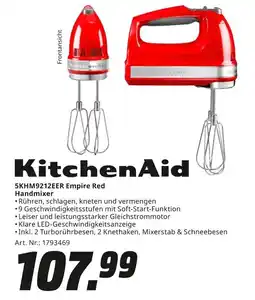 MediaMarkt KitchenAid Handmixer 5KHM9212EER Empire Red Angebot