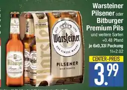 E-Center Warsteiner Pilsener oder Bitburger Premium Pils Angebot