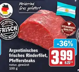HIT Argentinisches frisches Rinderfilet, Pfeffersteaks Angebot