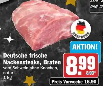 HIT Deutsche frische Nackensteaks, Braten Angebot