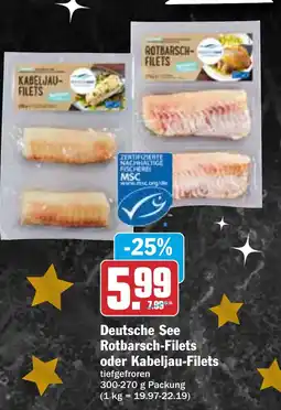 HIT Deutsche See Rotbarsch-Filets oder Kabeljau Filets Angebot