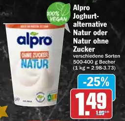 HIT Alpro Joghurtalternative Natur oder Natur ohne Zucker Angebot