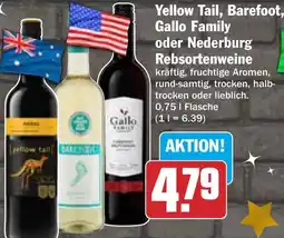HIT Yellow Tail, Barefoot, Gallo Family oder Nederburg Rebsortenweine Angebot