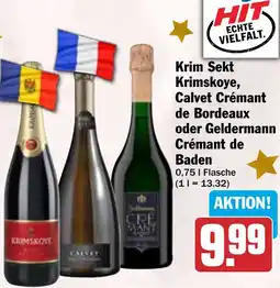 HIT Krim Sekt Krimskoye, Calvet Crémant de Bordeaux oder Geldermann Crémant de Baden Angebot