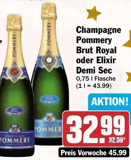 HIT Champagne Pommery Brut Royal oder Elixir Demi Sec Angebot