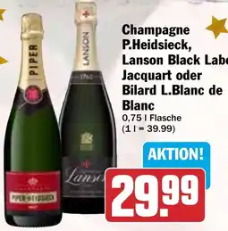 HIT Champagne P.Heidsieck, Lanson Black Label, Jacquart oder Bilard L.Blanc de Blanc Angebot