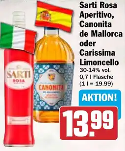 HIT Sarti Rosa Aperitivo, Canonita de Mallorca oder Carissima Limoncello Angebot
