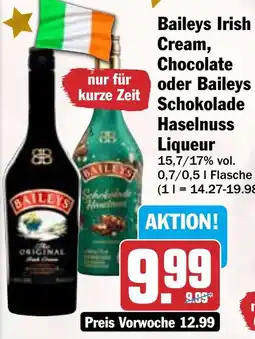 HIT Baileys Irish Cream, Chocolate oder Baileys Schokolade Haselnuss Liqueur Angebot