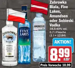 HIT Zubrowka Biala, Five Lakes, Amundsen oder Sobieski Vodka Angebot