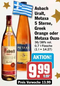 HIT Asbach Uralt, Metaxa 5 Sterne, Greek Orange oder Metaxa Ouzo Angebot
