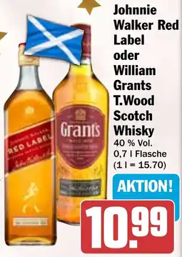 HIT Johnnie Walker Red Label oder William Grants T.Wood Scotch Whisky Angebot