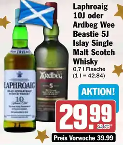 HIT Laphroaig 10J oder Ardbeg Wee Beastie 5J Islay Single Malt Scotch Whisky Angebot
