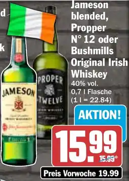 HIT Jameson blended, Propper N° 12 oder Bushmills Original Irish Whiskey Angebot