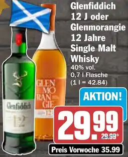 HIT Glenfiddich 12 J oder Glenmorangie 12 Jahre Single Malt Whisky Angebot
