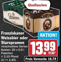 HIT Franziskaner Weissbier oder Staropramen Angebot