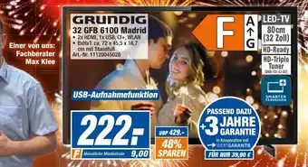 expert Techno Land Grundig 4K LED TV 32" | 32 GFB 6100 Madrid Angebot