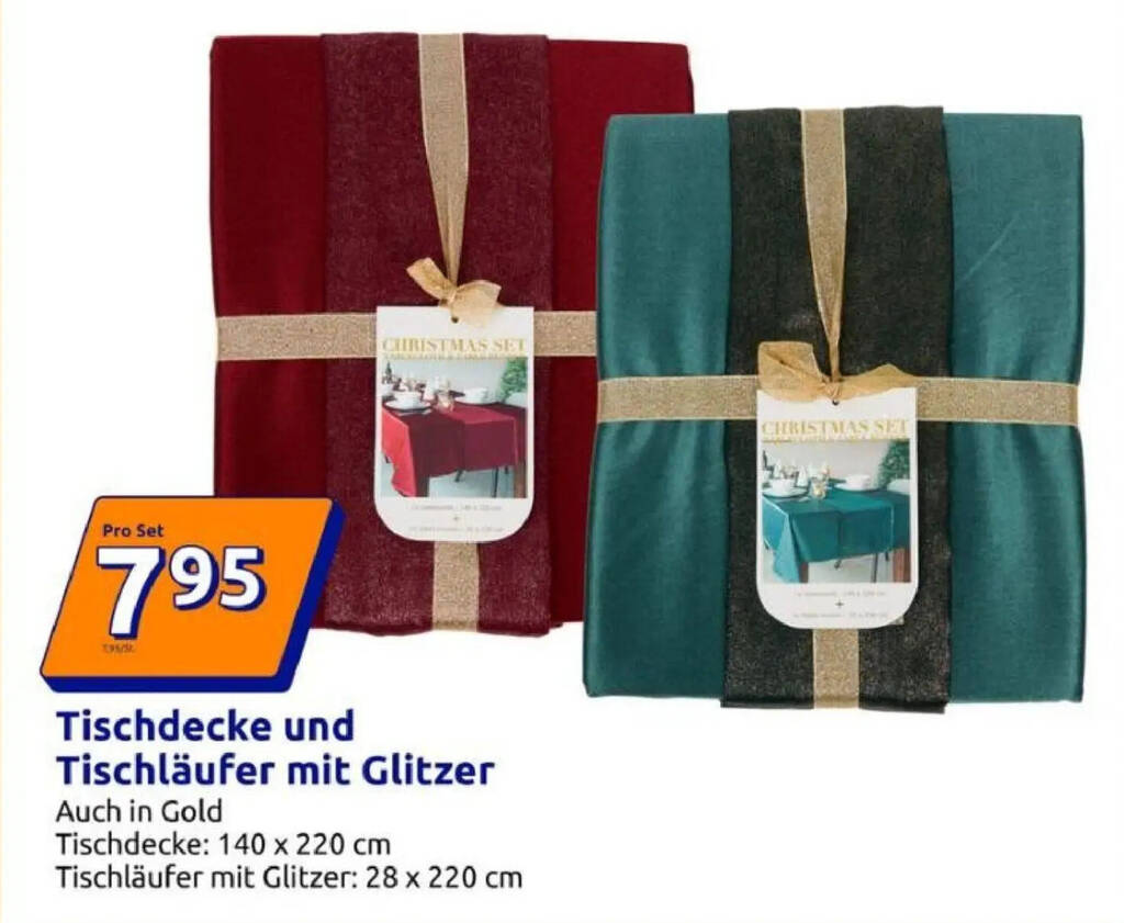 Tischdecke und Tischläufer mit Glitzer Angebot bei Action