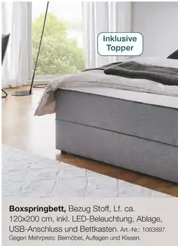 Möbel Inhofer Boxspringbett Angebot