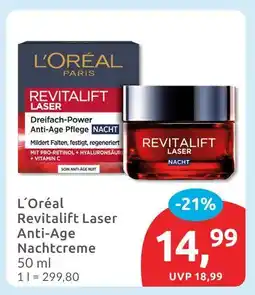 Budni L'oréal paris revitalift laser anti-age nachtcreme Angebot