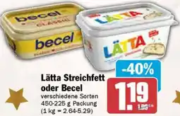 AEZ Lätta Streichfett oder Becel Angebot