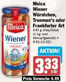 AEZ Meica Wiener Würstchen, Trueman's oder Frankfurter Art Angebot