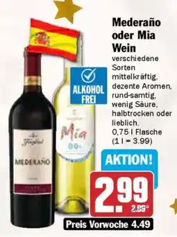 AEZ Mederaño oder Mia Wein Angebot