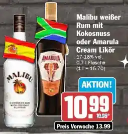AEZ Malibu weißer Rum mit Kokosnuss oder Amarula Angebot