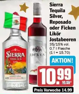 AEZ Sierra Tequila Silver, Reposado oder Ficken Likör Jostabeeren Angebot