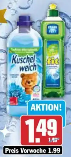 AEZ Kuschelweich Weichspüler oder fit Handgeschirrspülmittel Angebot