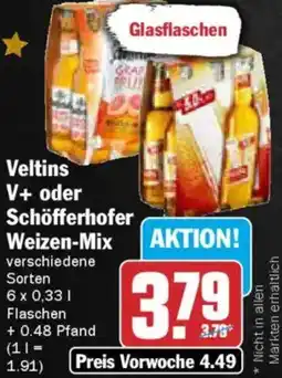 AEZ Veltins V+ oder Schöfferhofer Weizen Mix Angebot