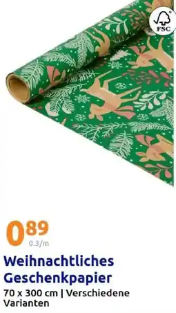 Action Weihnachtliches Geschenkpapier Angebot