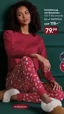 Galeria CALIDA Schlafanzug mit Bündchen Angebot