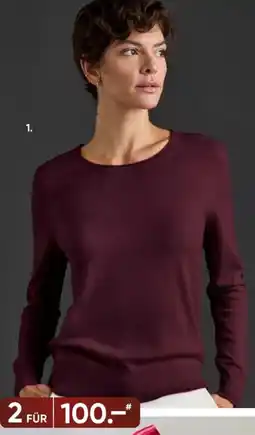 Galeria GALERIA Seide/Cashmere Damen-Pullover mit Rundhals- oder V-Ausschnitt Angebot