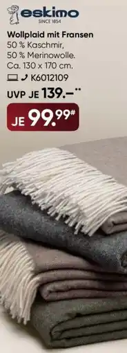Galeria eskimo Wollplaid mit Fransen Angebot