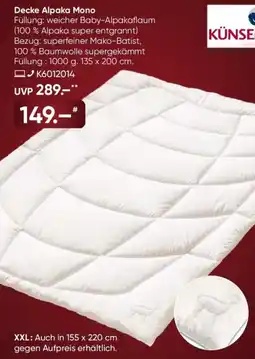 Galeria KÜNSEMÜLLER Decke Alpaka Mono Angebot