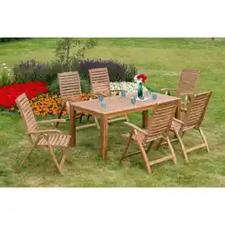 Netto Marken-Discount Merxx Gartenmöbelset Parabaiba 7tlg. Tisch 185x90 cm Angebot