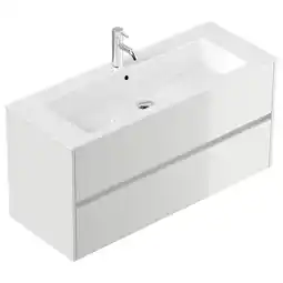 Netto Marken-Discount Badmöbel Limes & Waschtisch 120cm 2 Greifraum SoftClose Auszüge weiß Hgl Angebot